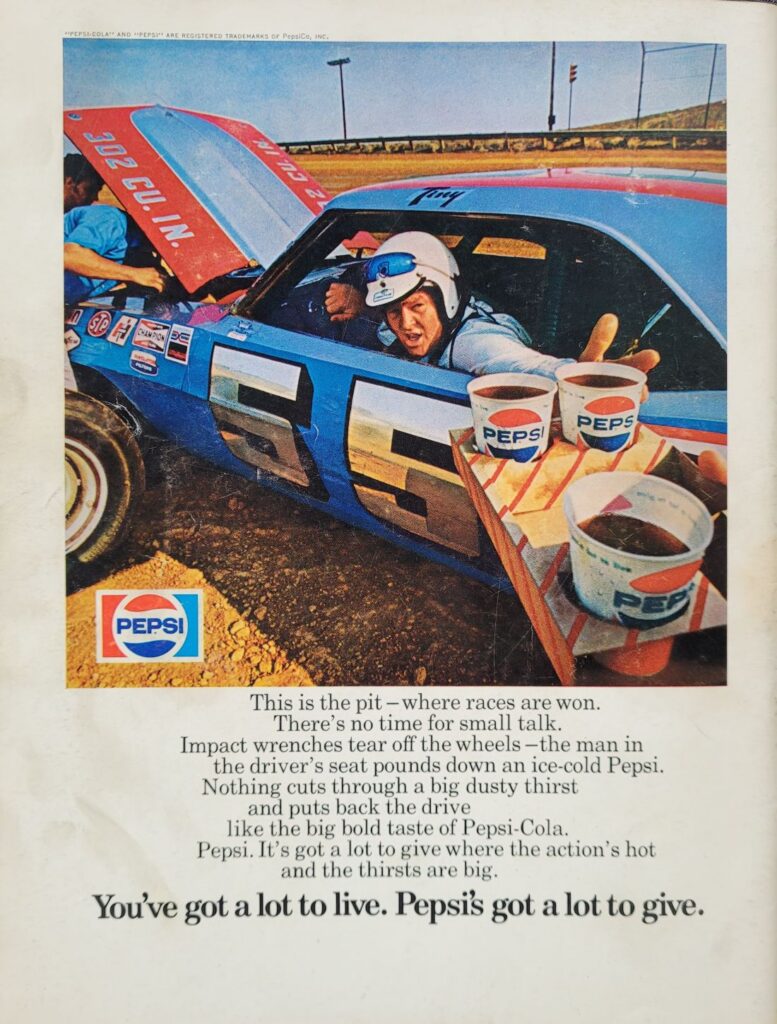 1972 NASCAR Alabama Int'l Winston 500 Program Back Cover