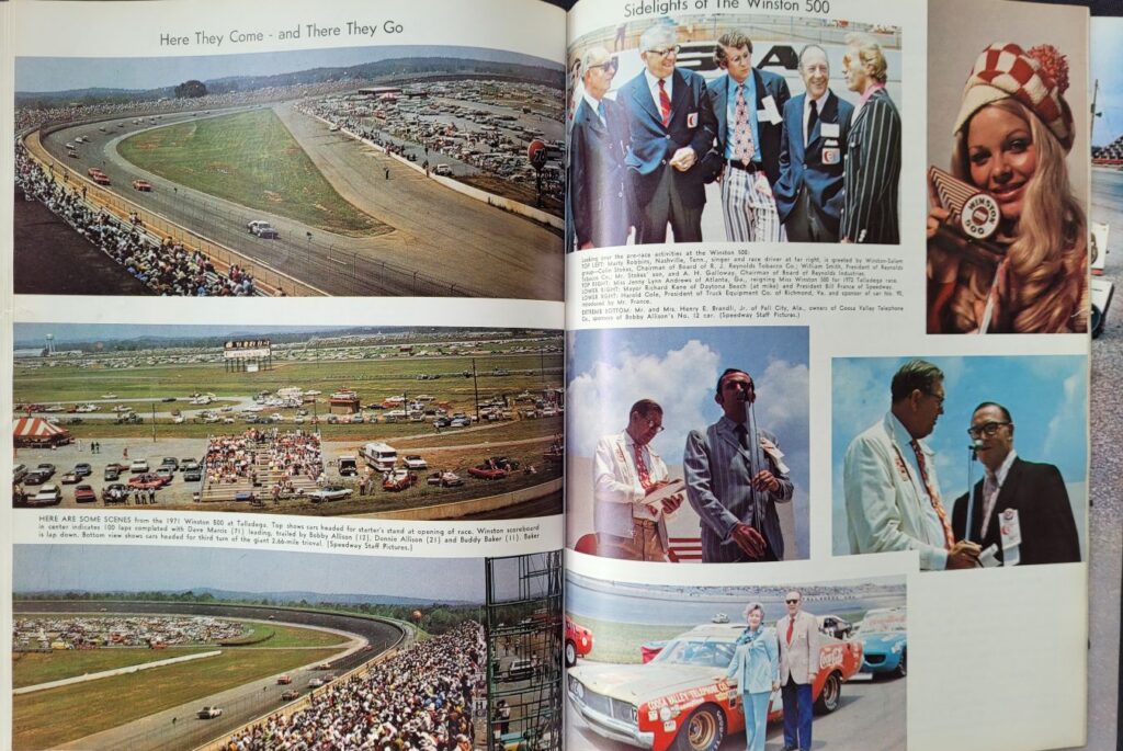 1972 NASCAR Alabama Int'l Winston 500 Program - Winston 500 Action Photos.