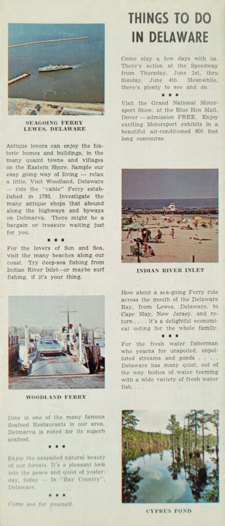 1972 NASCAR Dover Mason-Dixon 500 Brochure Back