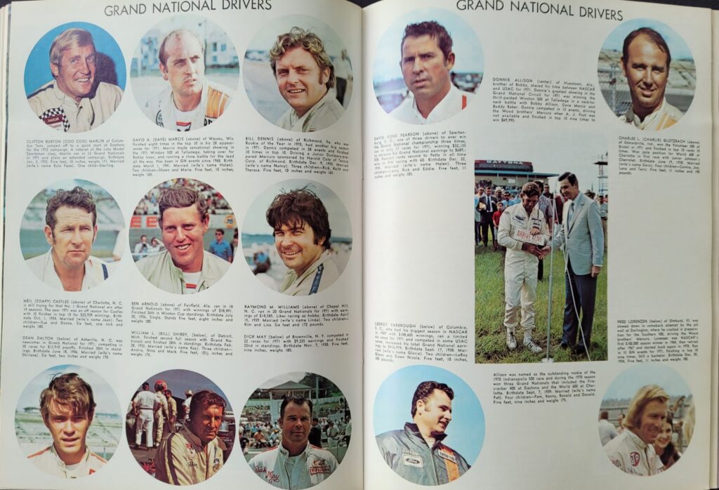 1972 NASCAR Dover Mason-Dixon 500 Program - Grand National Drivers