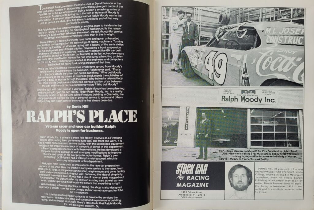 1973 NASCAR Dover Mason-Dixon 500 Program - Ralph Moody.