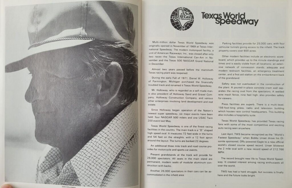 1973 USAC Texas World Twin 200's Program - Pages 6-7