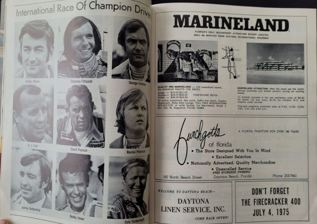 1975 NASCAR Daytona 500 Program -
Pages 56-57