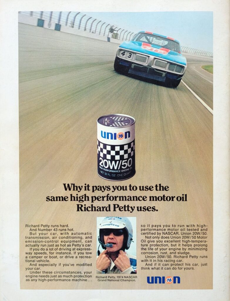1975 NASCAR North Wilkesboro Gwyn Staley 400 Program Back Cover