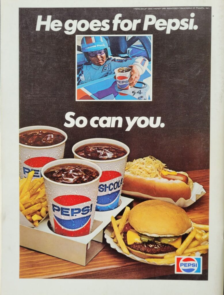 1976 NASCAR Dover Mason-Dixon 500 Program Back Cover