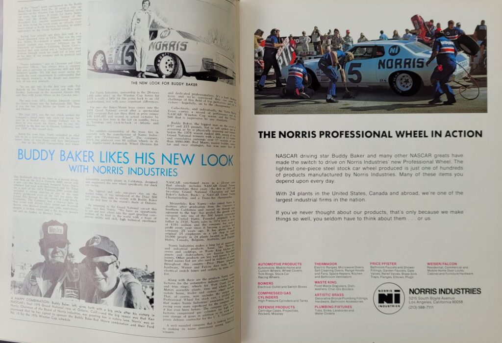 1976 NASCAR Dover Mason-Dixon 500 Program - Buddy Baker.