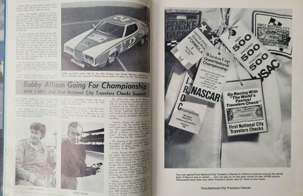 1976 NASCAR North Wilkesboro Gwyn Staley 400 Program - Bobby Allison