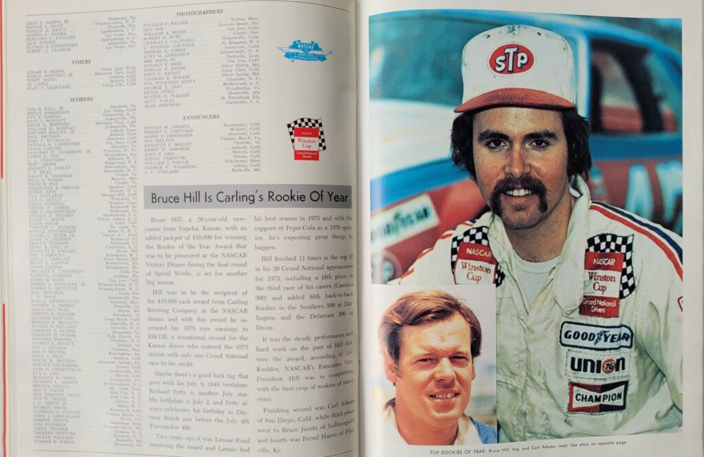 1976 NASCAR North Wilkesboro Gwyn Staley 400 Program - Bruce Hill ROY