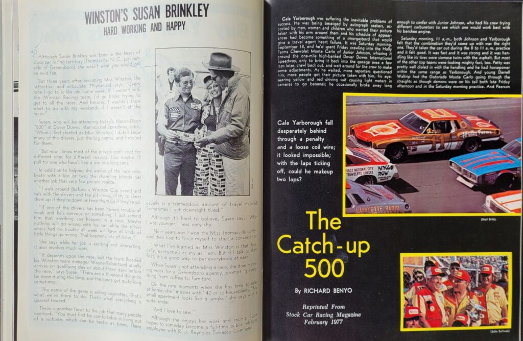 1977 NASCAR Dover Mason-Dixon 500 Program - Ms. Winston.