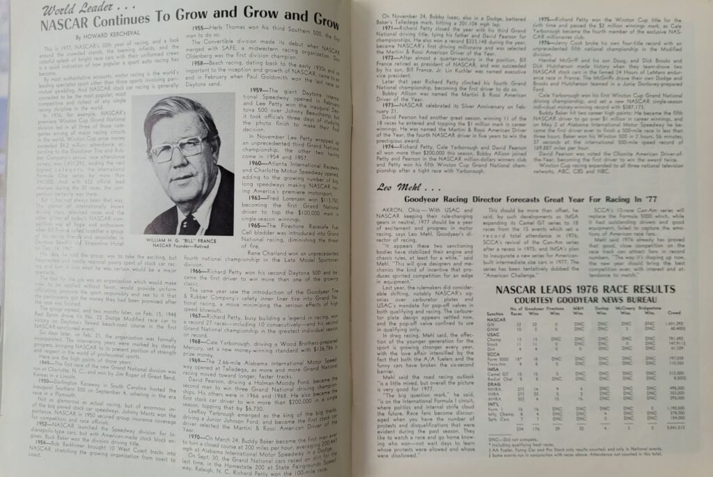 1977 NASCAR Dover Mason-Dixon 500 Program - NASCAR Growth.