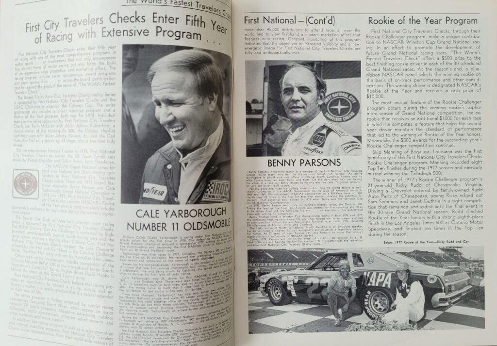 1978 NASCAR Dover Mason-Dixon 500 Program - First City Travelers.