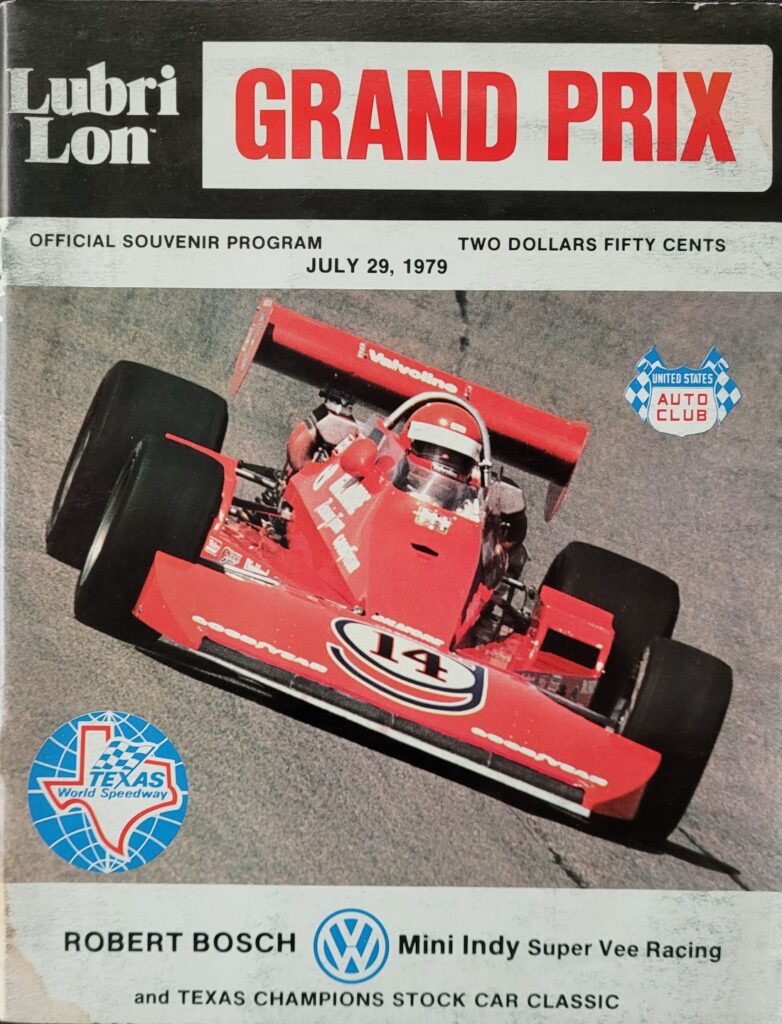 1979 USAC Texas World LubriLon Grand Prix Program Front Cover