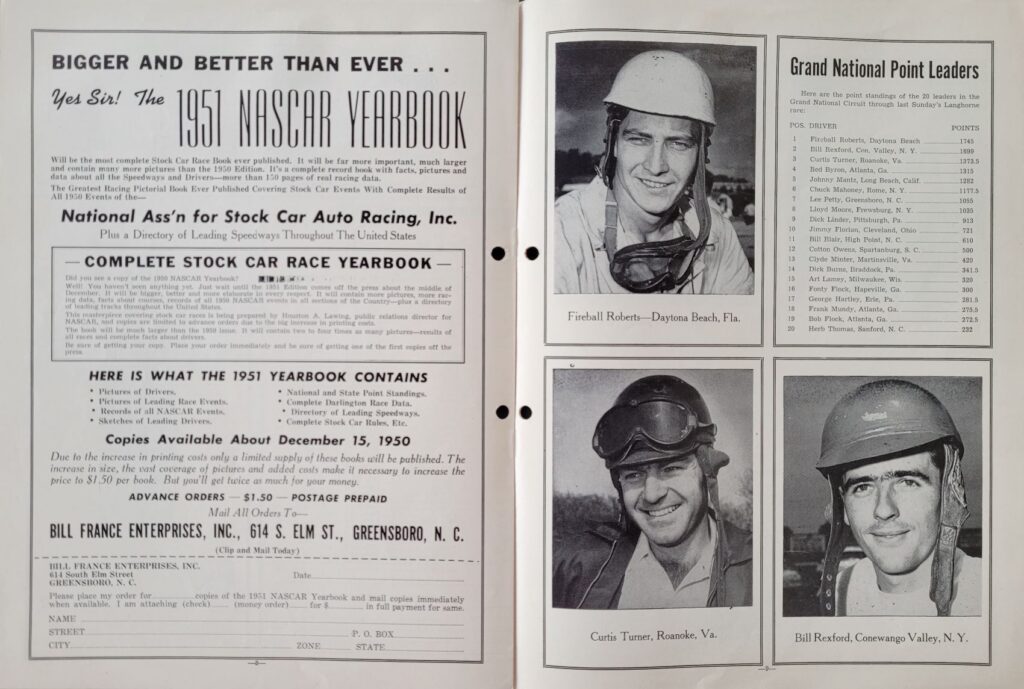 1950 NASCAR North Wilkesboro Fall Program - Pages 8-9.