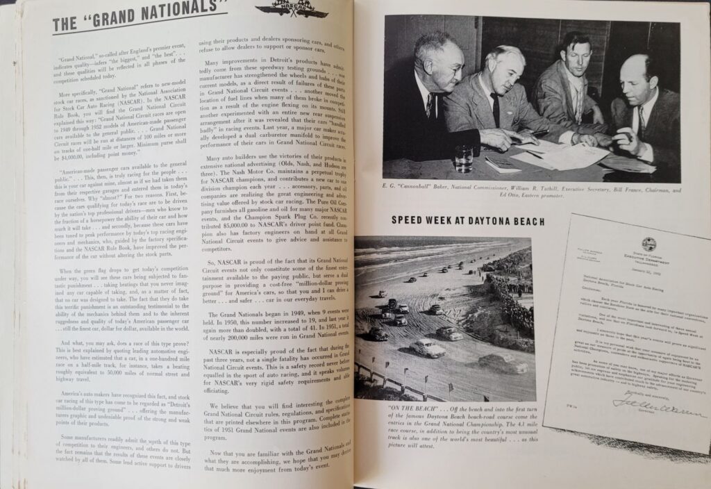 1952 NASCAR North Wilkesboro Wilkes 200 Program - Grand Nationals.
