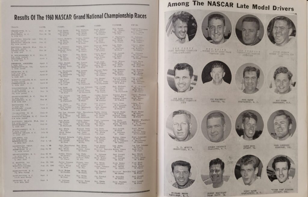 1960 NASCAR North Wilkesboro Wilkes 200 Program - NASCAR Drivers.