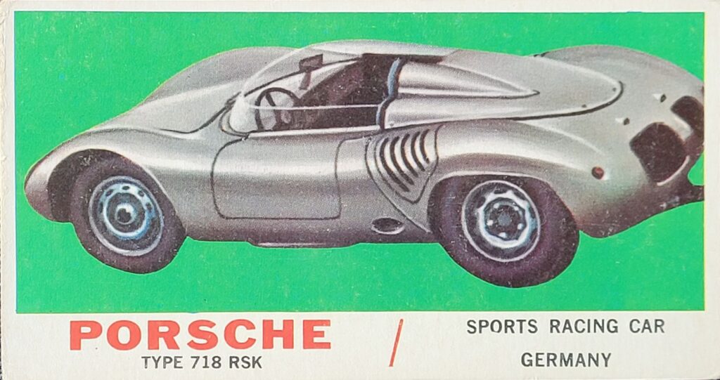 1961 Topps Sports Cars - Porsche Card #25 Front