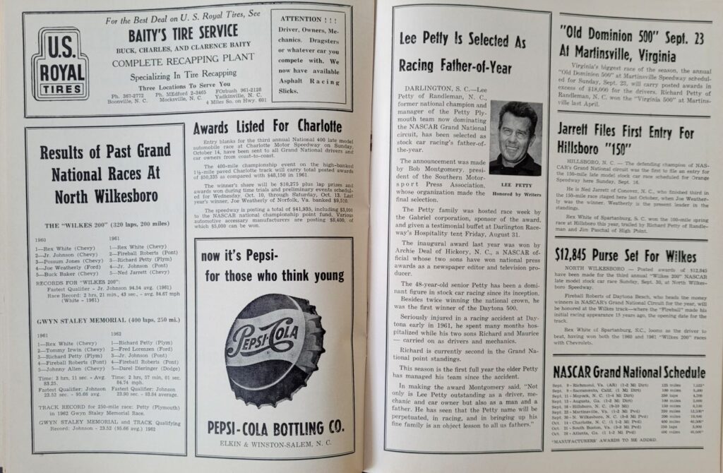 1962 NASCAR North Wilkesboro Wilkes 200 Program - NASCAR News.