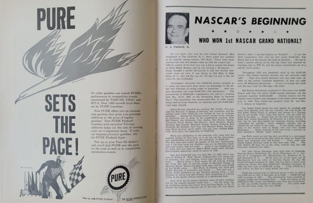 1962 NASCAR North Wilkesboro Wilkes 200 Program - NASCAR'S Beginning.