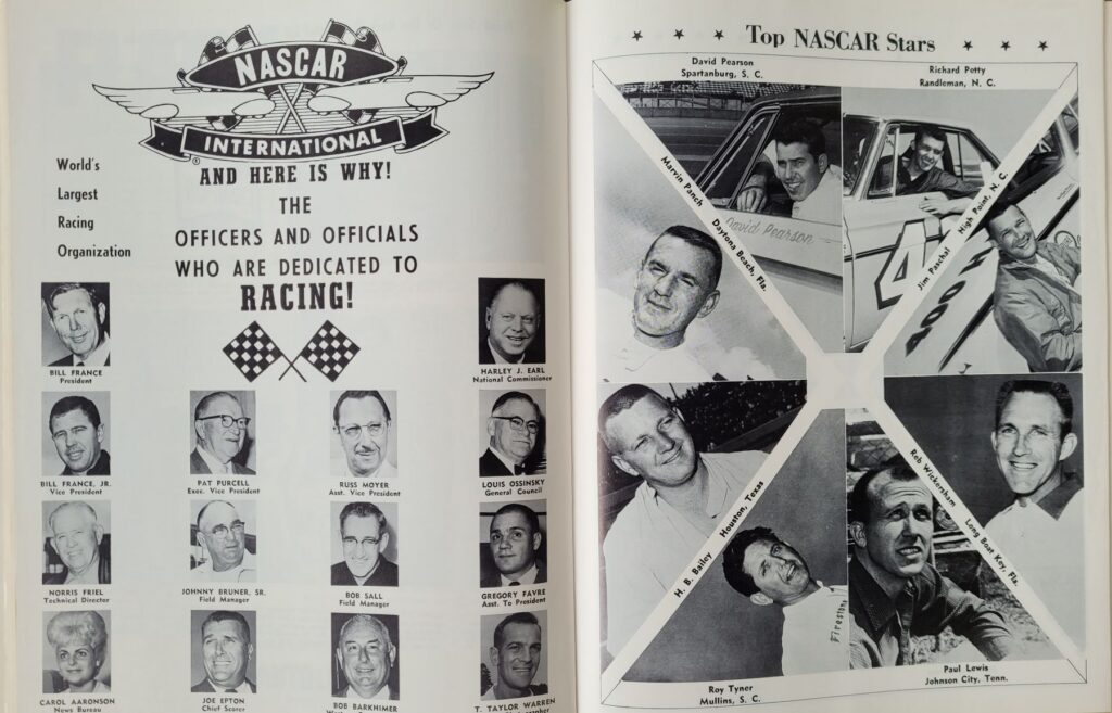 1966 NASCAR Bristol Southeastern 500 Program - Top NASCAR Stars.