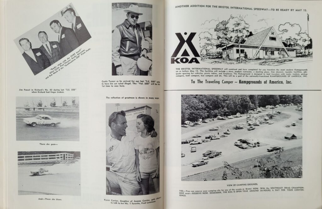 1966 NASCAR Bristol Volunteer 500 Program - Bristol Photos.