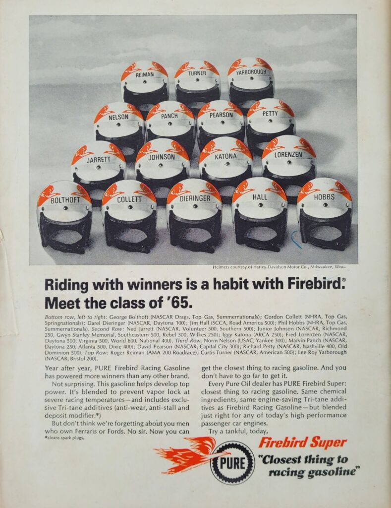 1966 NASCAR Darlington Rebel 400 Program Back Cover