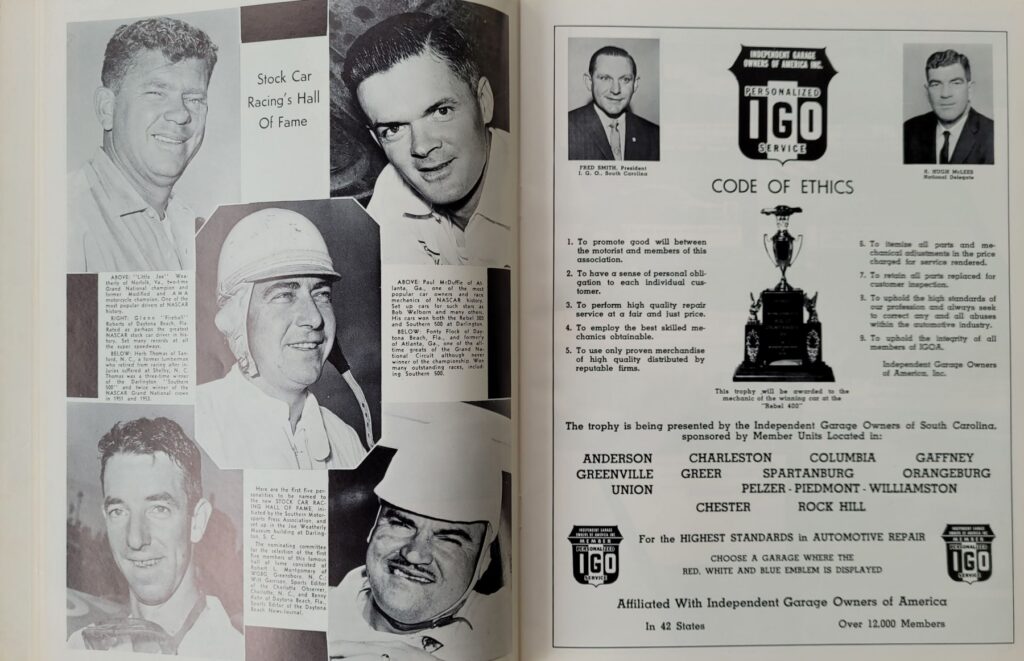 1966 NASCAR Darlington Rebel 400 Program - Stock Car Hall of Fame.