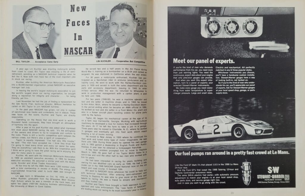 1967 NASCAR North Carolina Motor Speedway Carolina 500 Program - Pages 22-23.