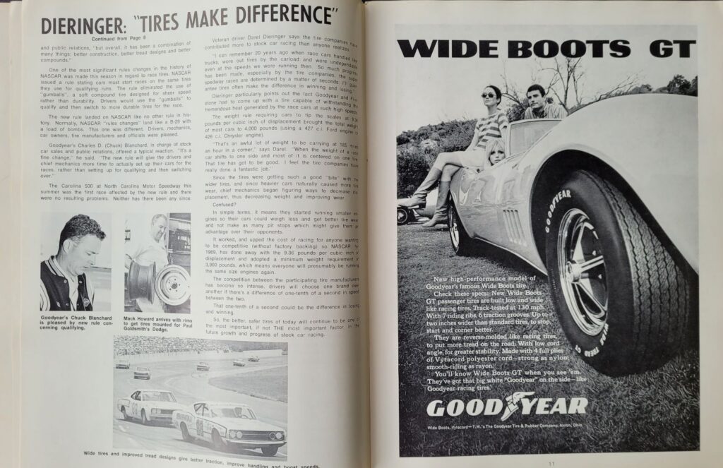 1968 NASCAR North Carolina Motor Speedway American 500 Program - Pages 10-11.