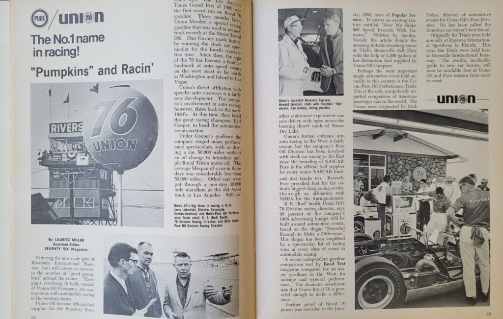 1968 NASCAR Riverside Motor Trend 500 Program - Pages 28-29.