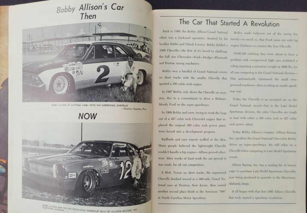 1973 NASCAR Dover Delaware 500 Program - Bobby Allison.