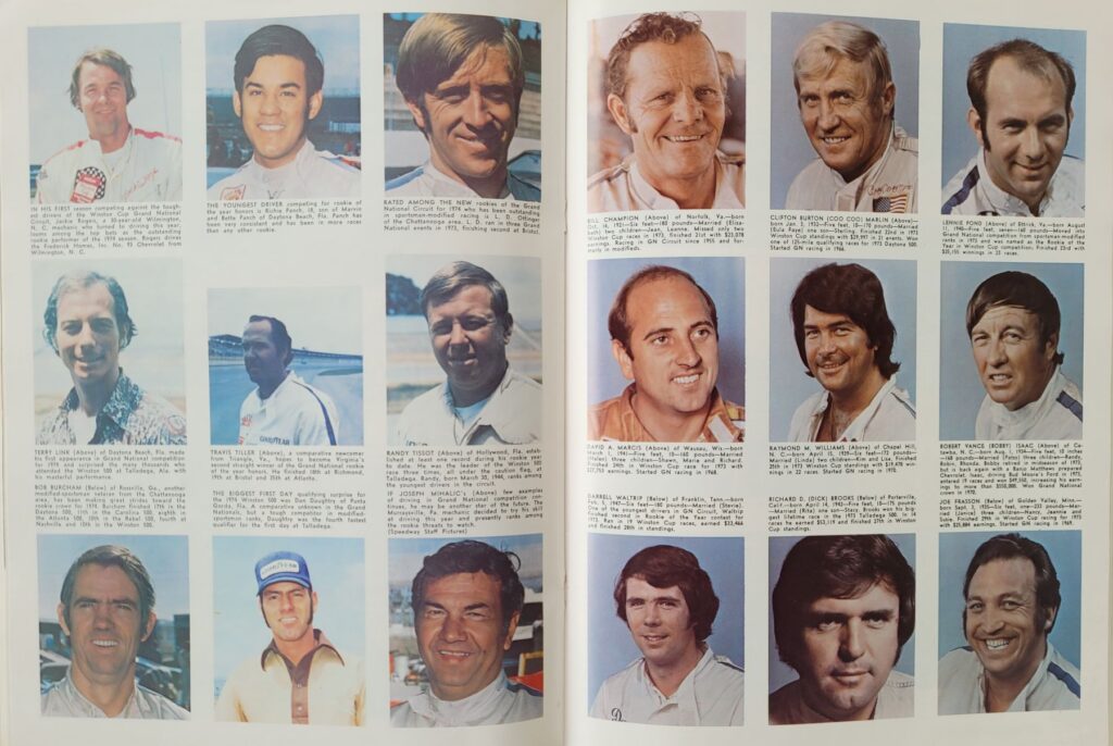 1974 NASCAR Dover Delaware 500 Program - Grand National Drivers.