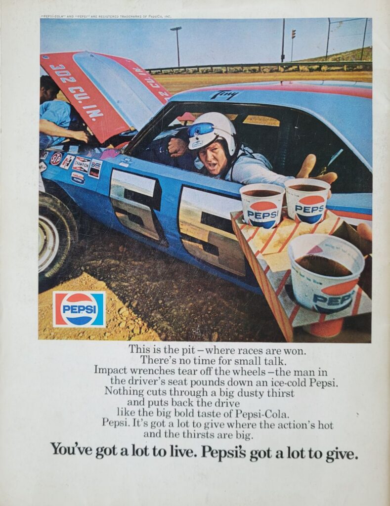1974 NASCAR Ontario LA Times 500 Program Back Cover