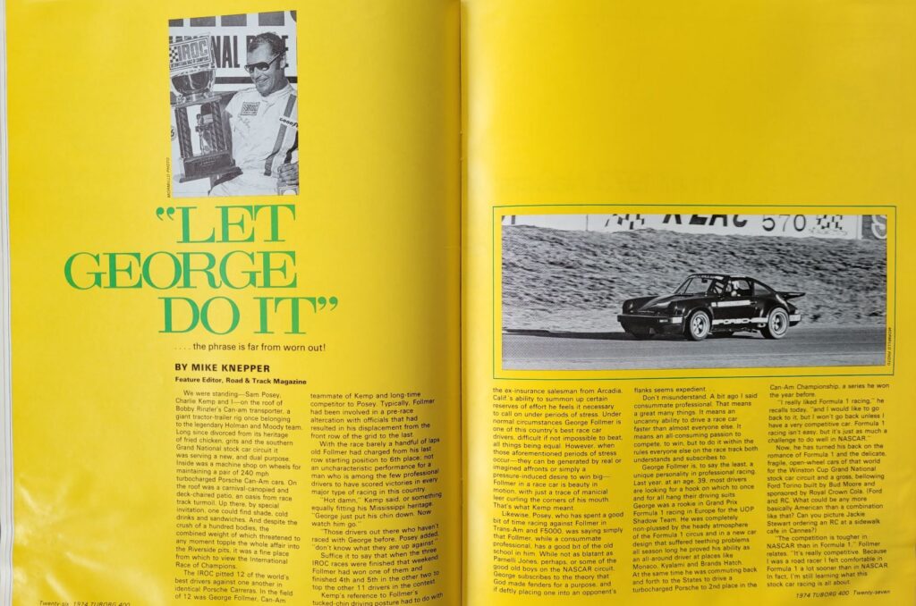 1974 NASCAR Riverside Tuborg 400 Program - Page 26-27.