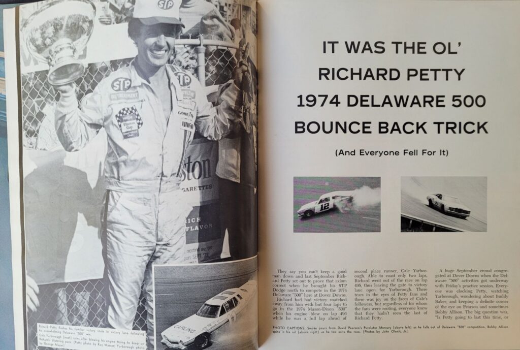 1975 NASCAR Dover Delaware 500 Program - 1974 Delaware 500.