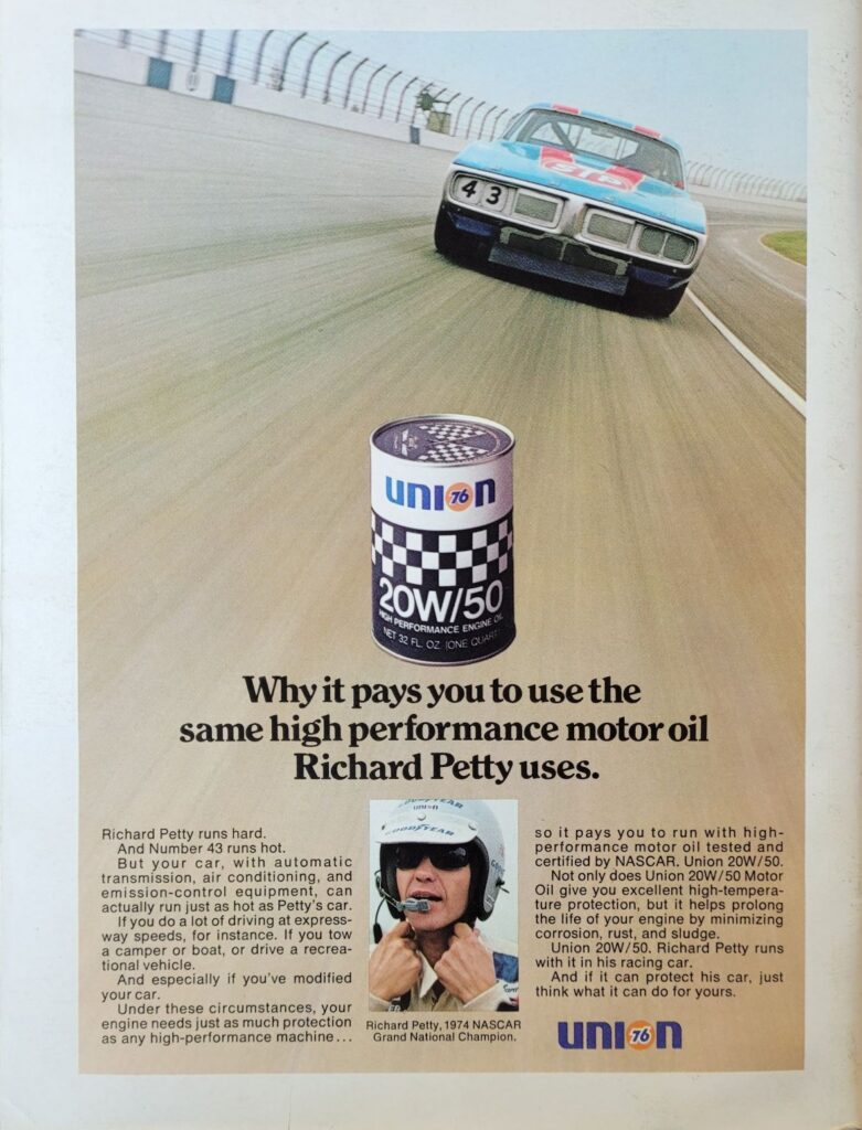 1975 NASCAR Dover Delaware 500 Program Back Cover