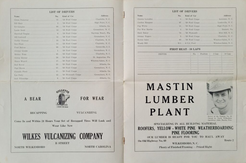 1947 NCSCC North Wilkesboro Speedway Program - Pages 4-5