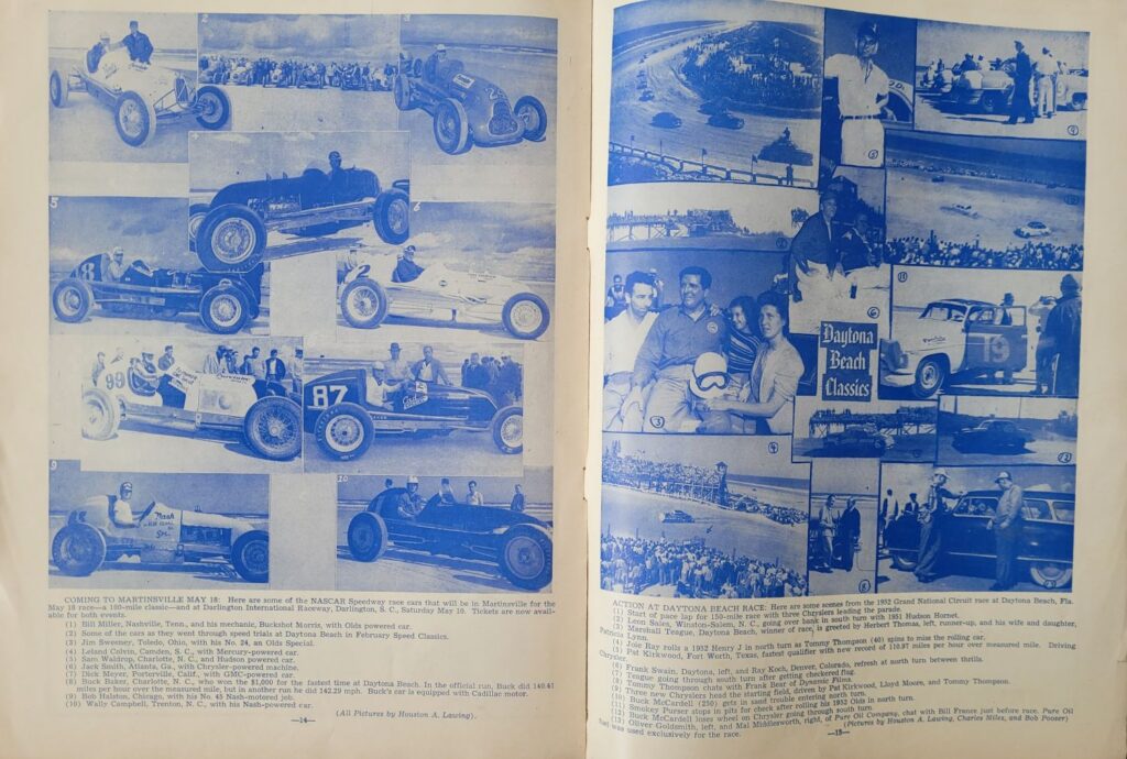 1952 NASCAR Martinsville Grand National Spring Program - Pages 14-15