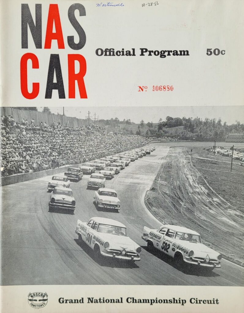 1956 NASCAR Martinsville Mixed 400 Program Alternative Front Cover