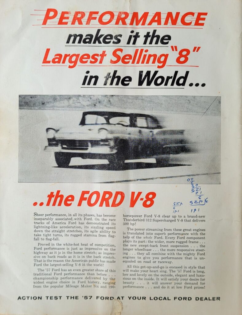 1957 NASCAR Martinsville Virginia 500 Program Back Cover