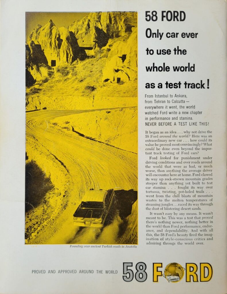1958 NASCAR Martinsville Virginia 500 Program Back Cover