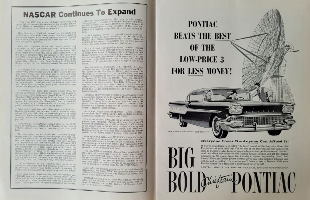 1958 NASCAR Martinsville Virginia 500 Program - NASCAR Continues to Expand
