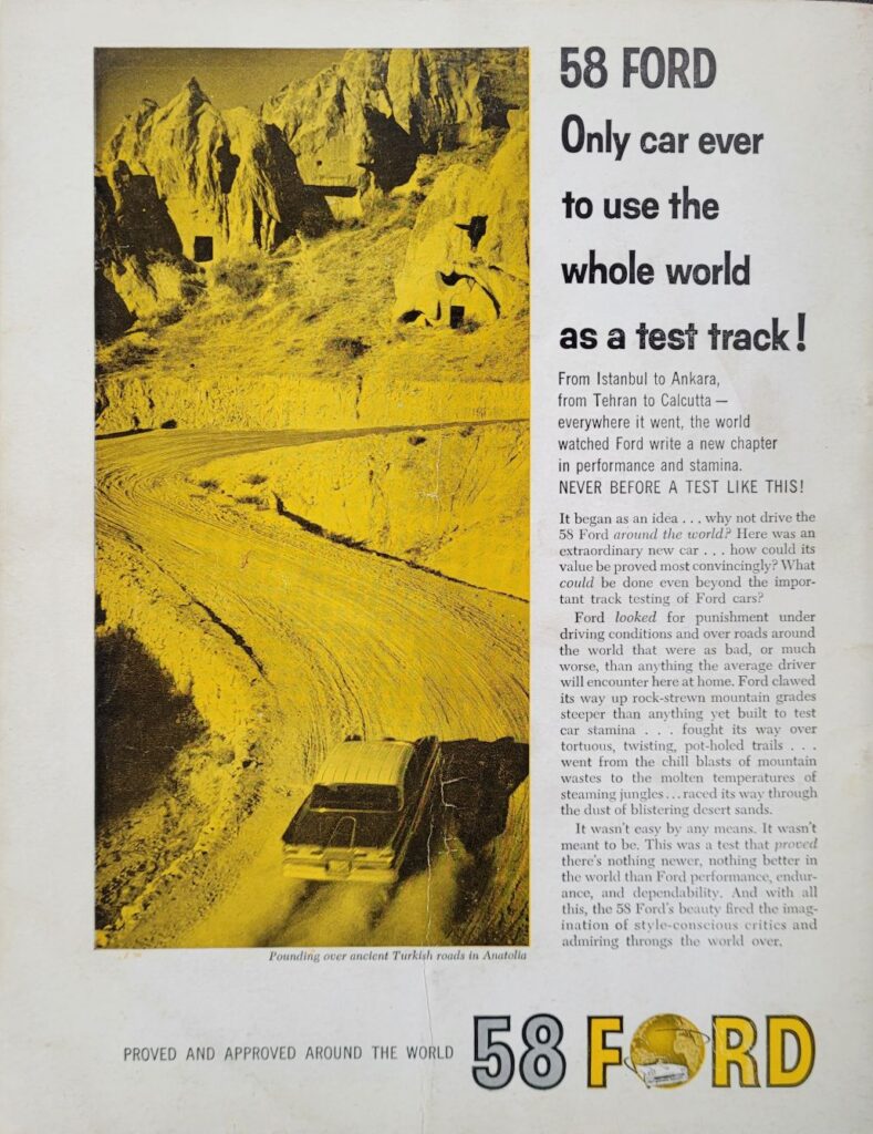 1958 NASCAR Trenton Northern 500 Program Back Cover