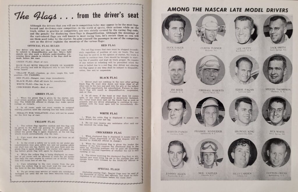 1958 NASCAR Trenton Northern 500 Program - Late Model Drivers