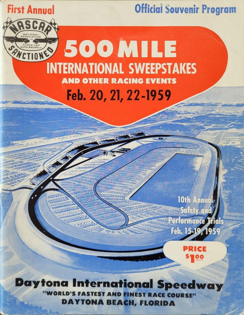1959 NASCAR Daytona 500 Program Front Cover