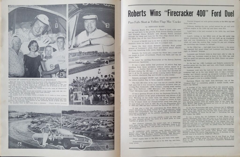 1963 NASCAR Old Bridge Stadium Program - Firecracker 400