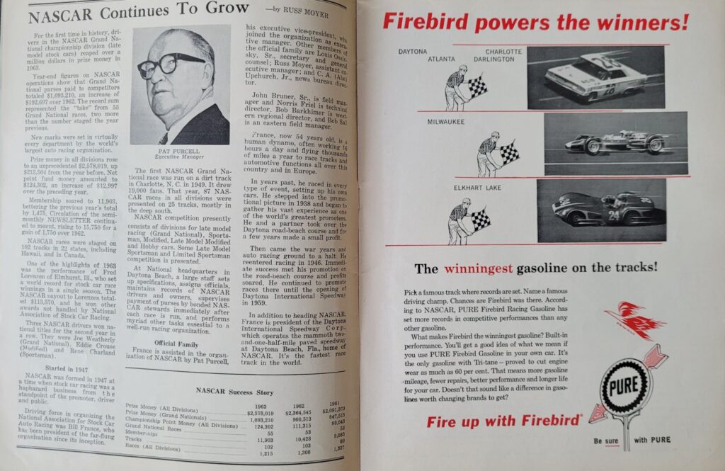 1964 NASCAR Martinsville Virginia 500 Program - NASCAR Continues to Grow