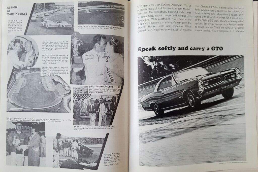 1965 NASCAR Orange Speedway October Program - Action at Martinsville