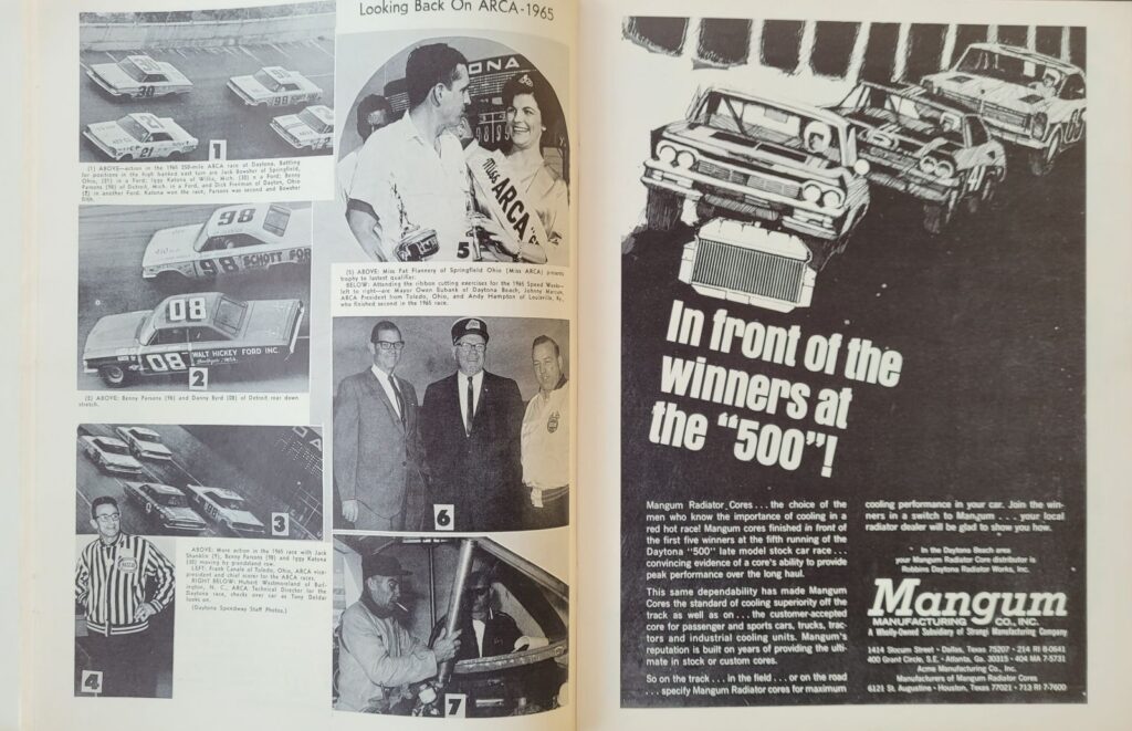 1966 NASCAR Daytona 500 Program - 1965 ARCA Photos
