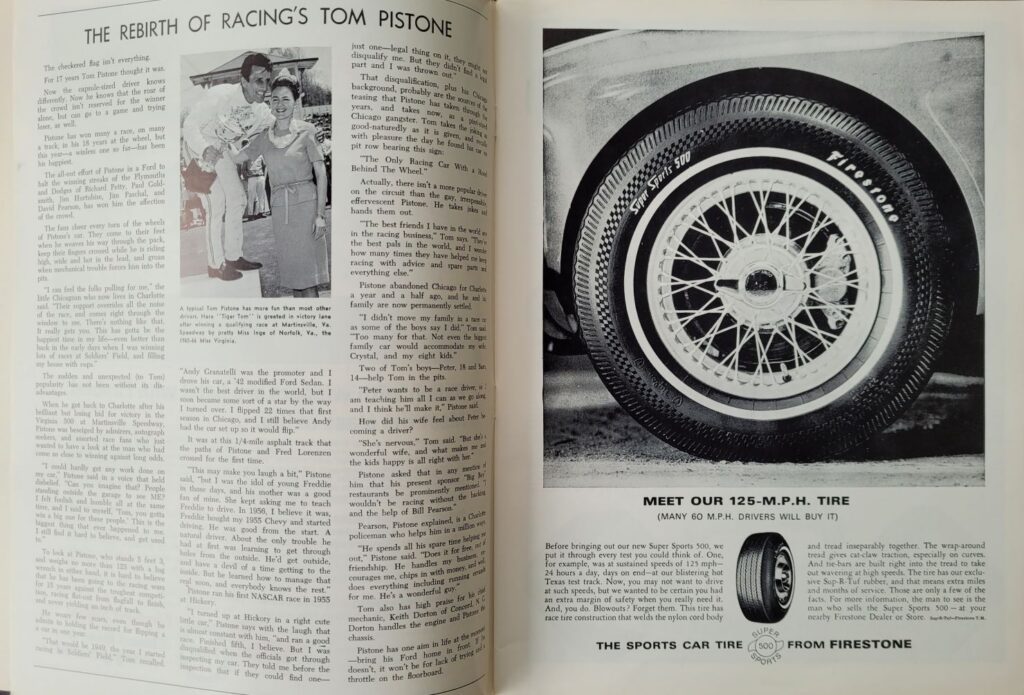 1966 NASCAR Martinsville Old Dominion 500 Program - Tom Pistone