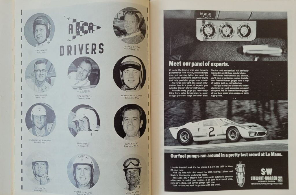 1967 NASCAR Daytona 500 Program - ARCA Drivers